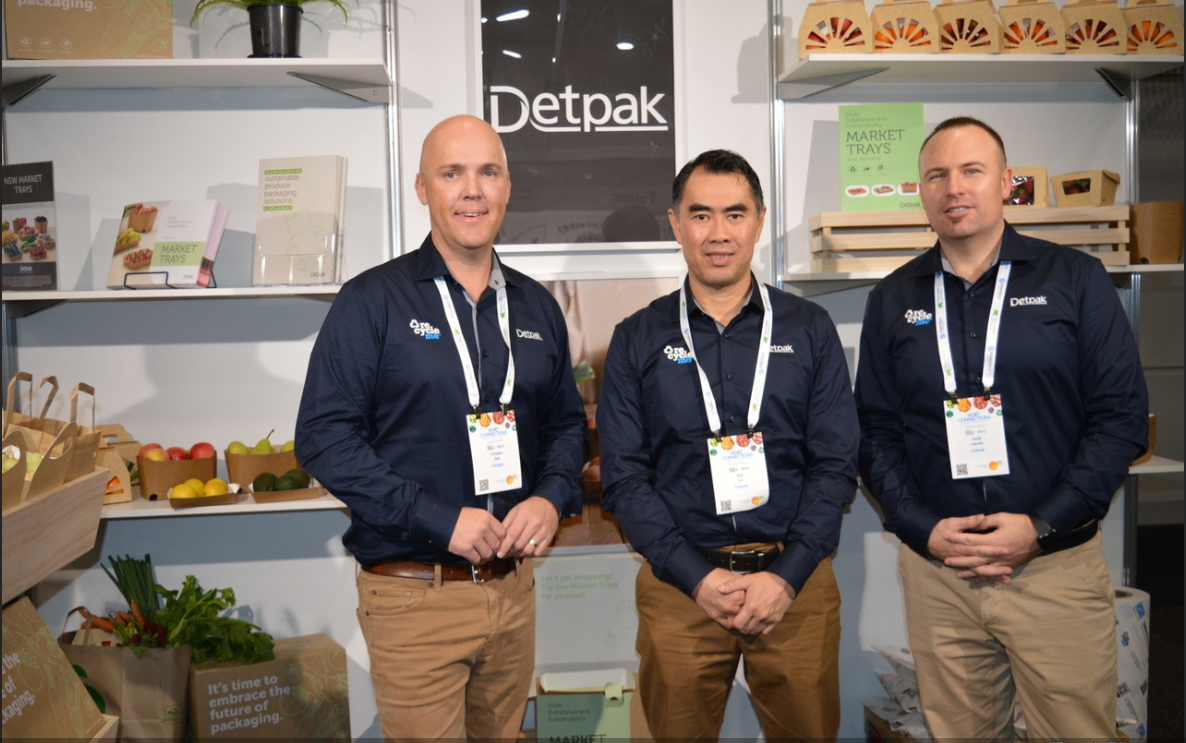The Detpak team at the Hort Connections Trade Event showcasing Detpak's new sustainable packaging range for fresh produce.