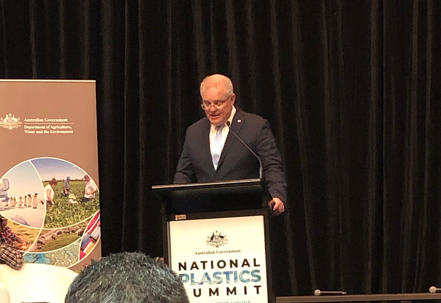 Prime Minister Scott Morrison presents at the National Plastics Summit