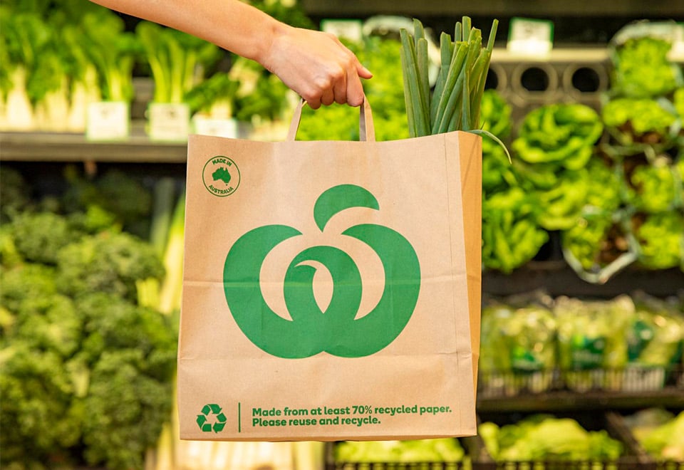 The Woolworths paper bag is made locally by Detpak