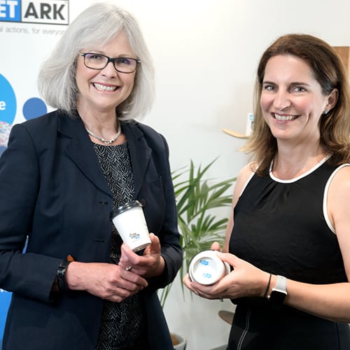Image of Planet Ark deputy CEO Rebecca Gilling and Detpak Brand Manager Anna Falkiner
