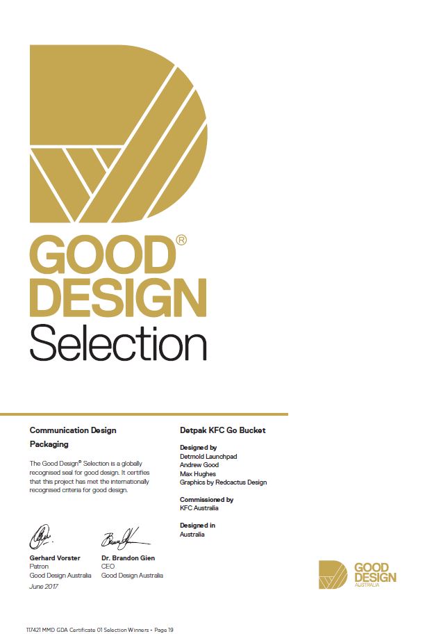 Good Design Award Certificate