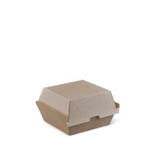 Detpak Brown Endura Burger Box with Fluted board and hinged lid
