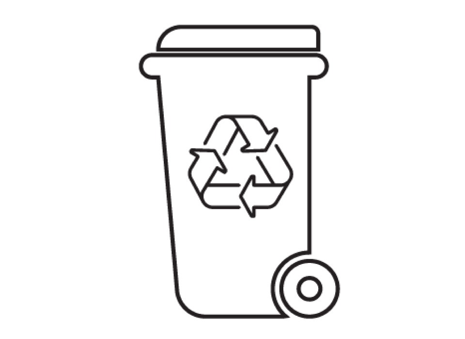 Recycle bin graphic. 