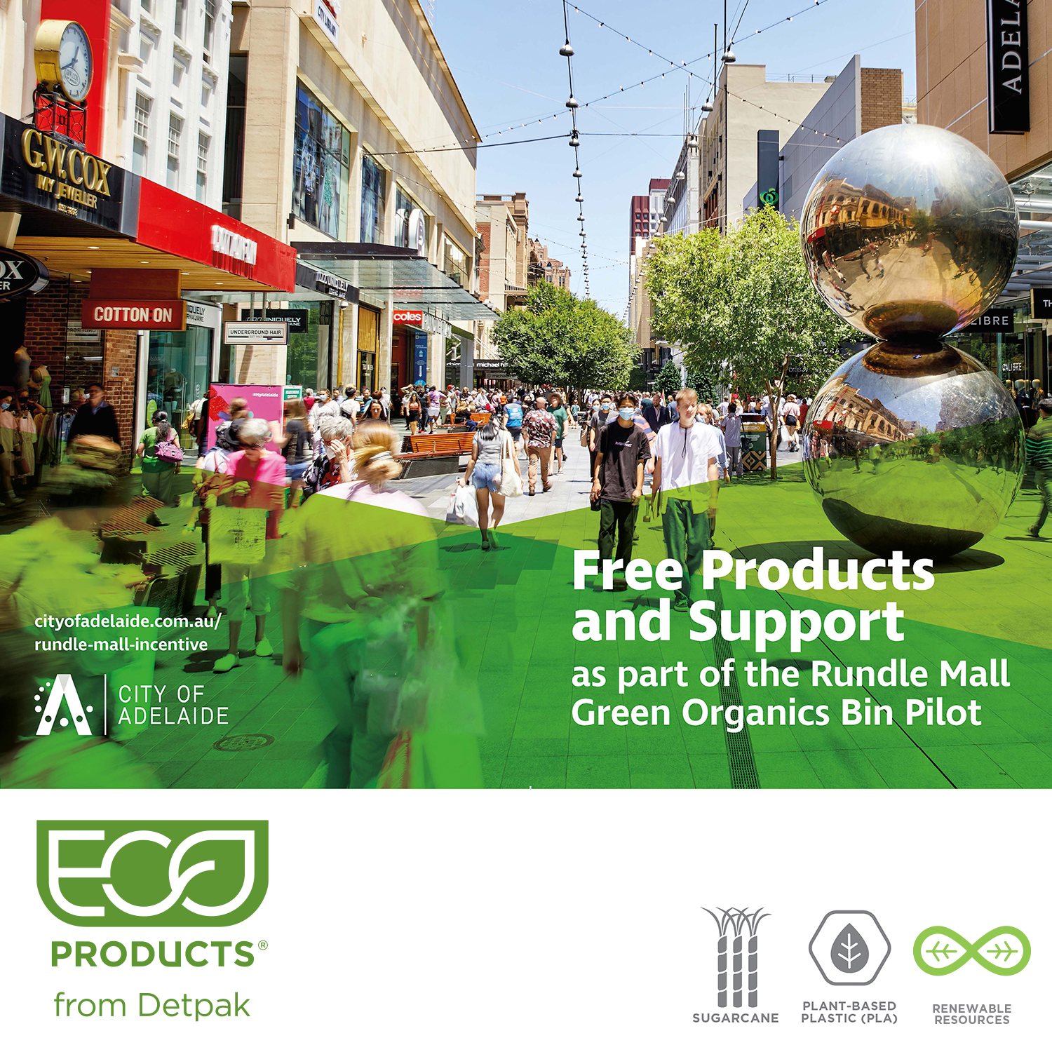 Eco-Products supports Adelaide City Council's Pilot Business incentive program.