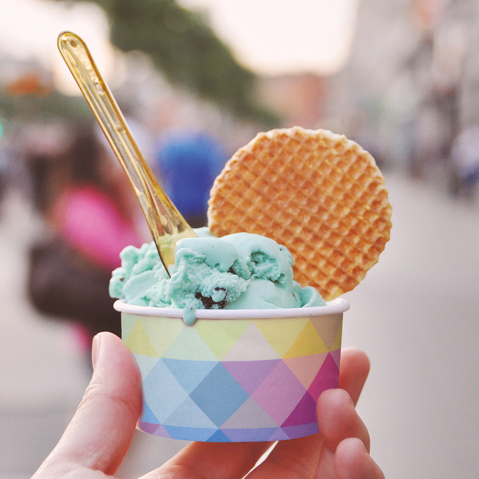 Detpak Glacier Ice cream bowl with waffle colourful design