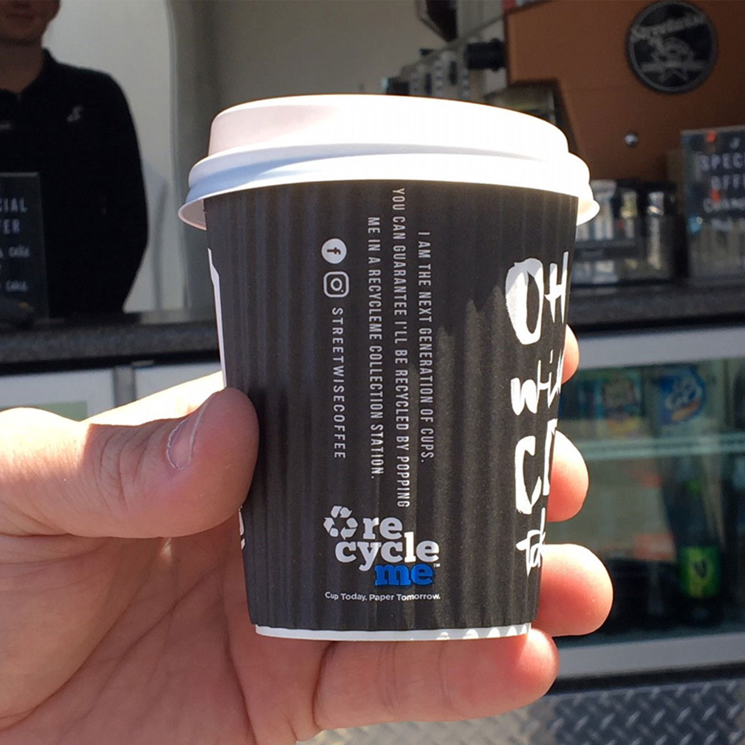 Image of takeaway coffee cup from Steetwise coffee