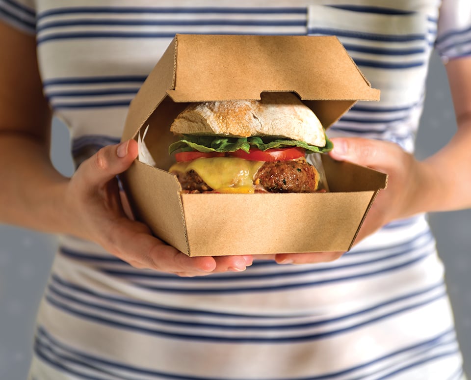 Woman with burger