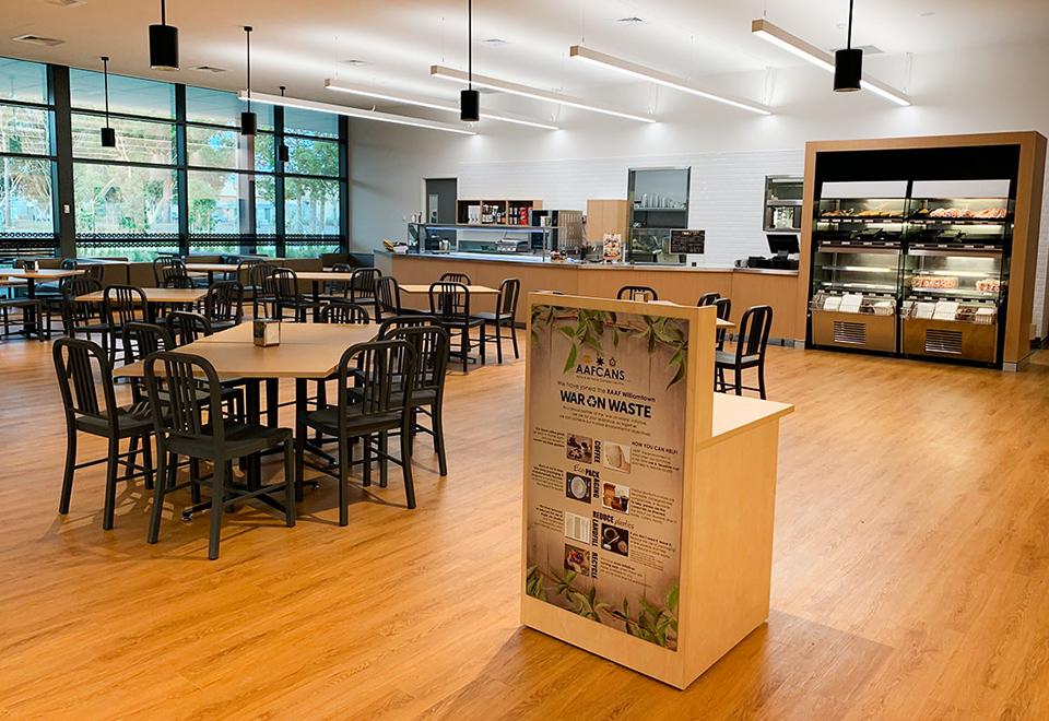 Image of Army & Air Force Canteen Service (AAFCANS) cafe area