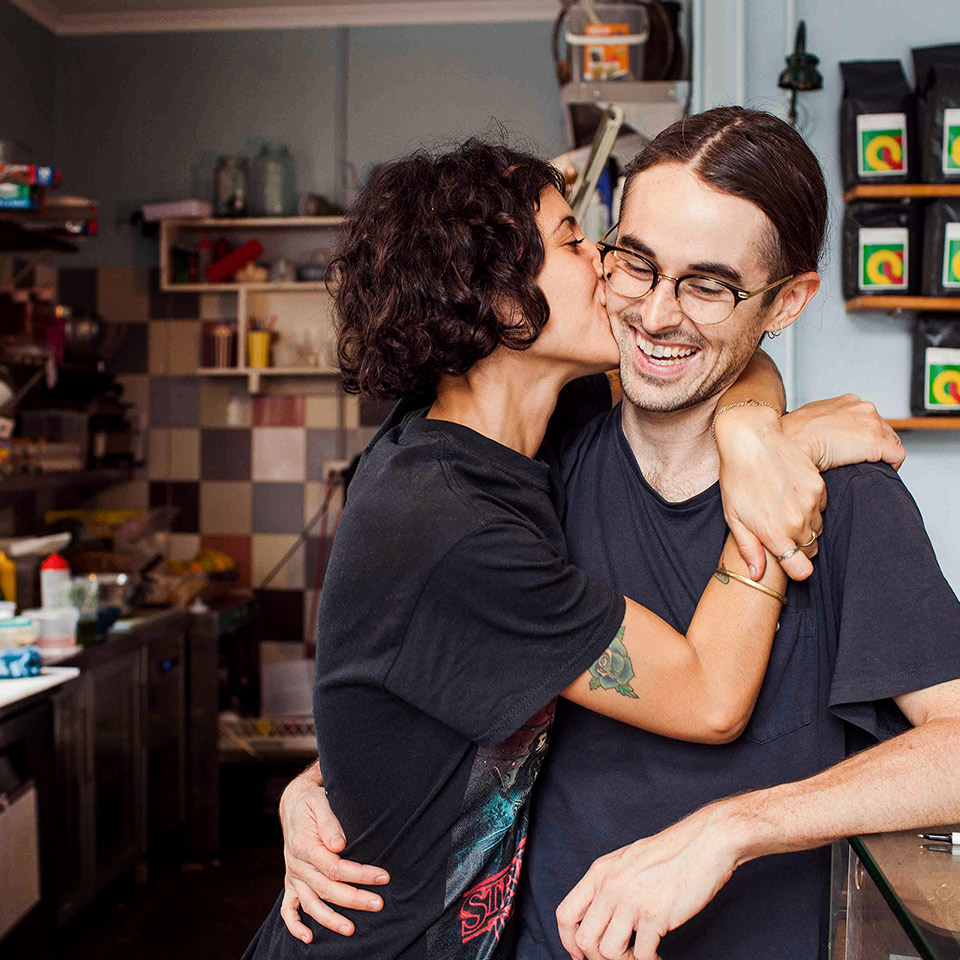 Café owners Rob Campbell and Valentina Borin