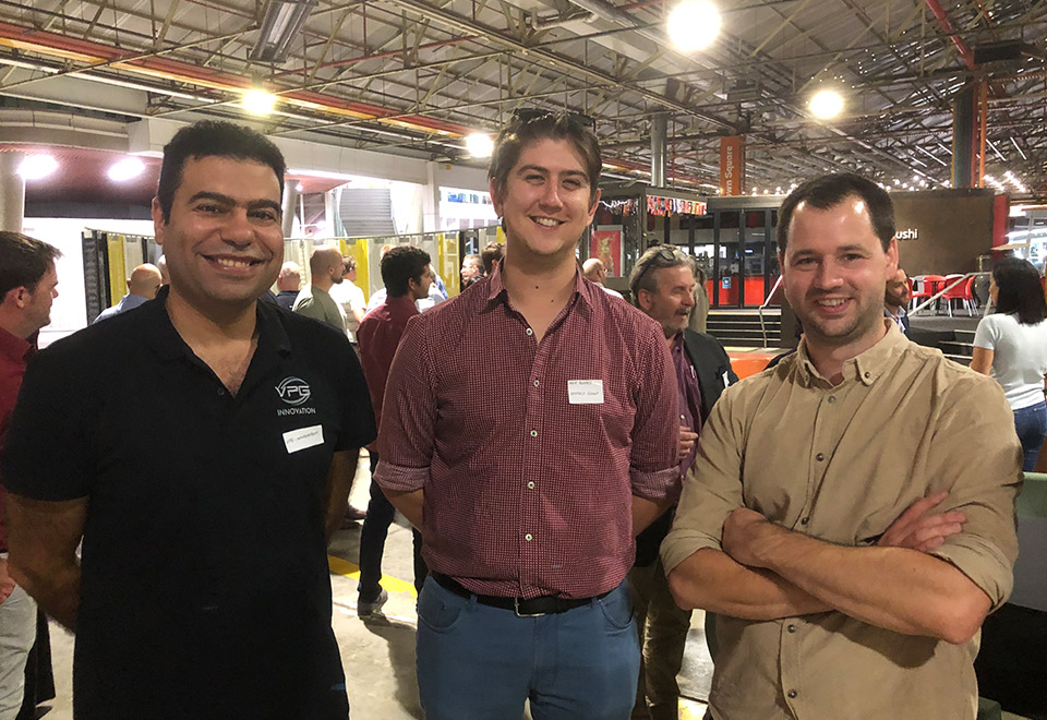 Fredy Kamel and Alex Baricz of VPG Innovation with Max Hughes of the Detmold Group at a recent Adelaide Design Network event