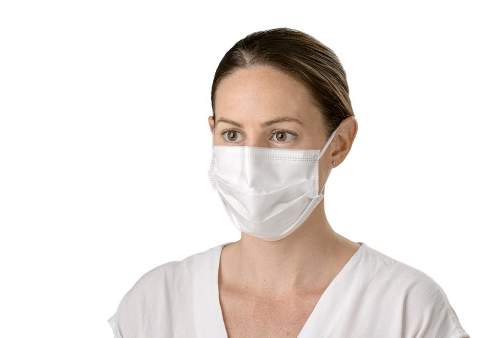 Image of person wearing Australian Made Detmold Medical Mask