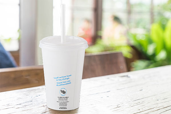 Endura paper straw in a RecycleMe Cold Cup