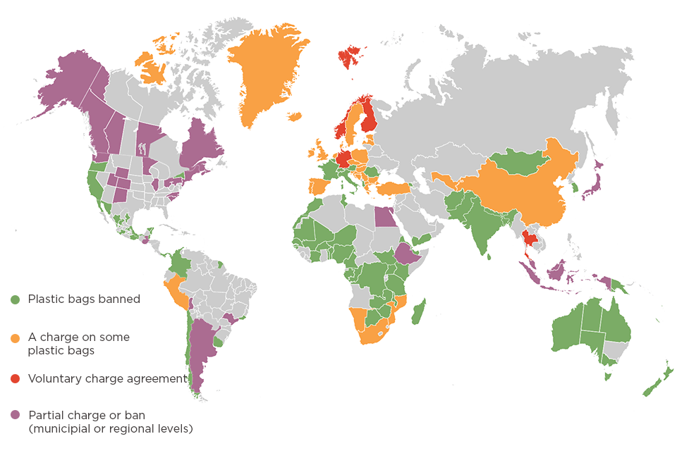 Image of world map and key