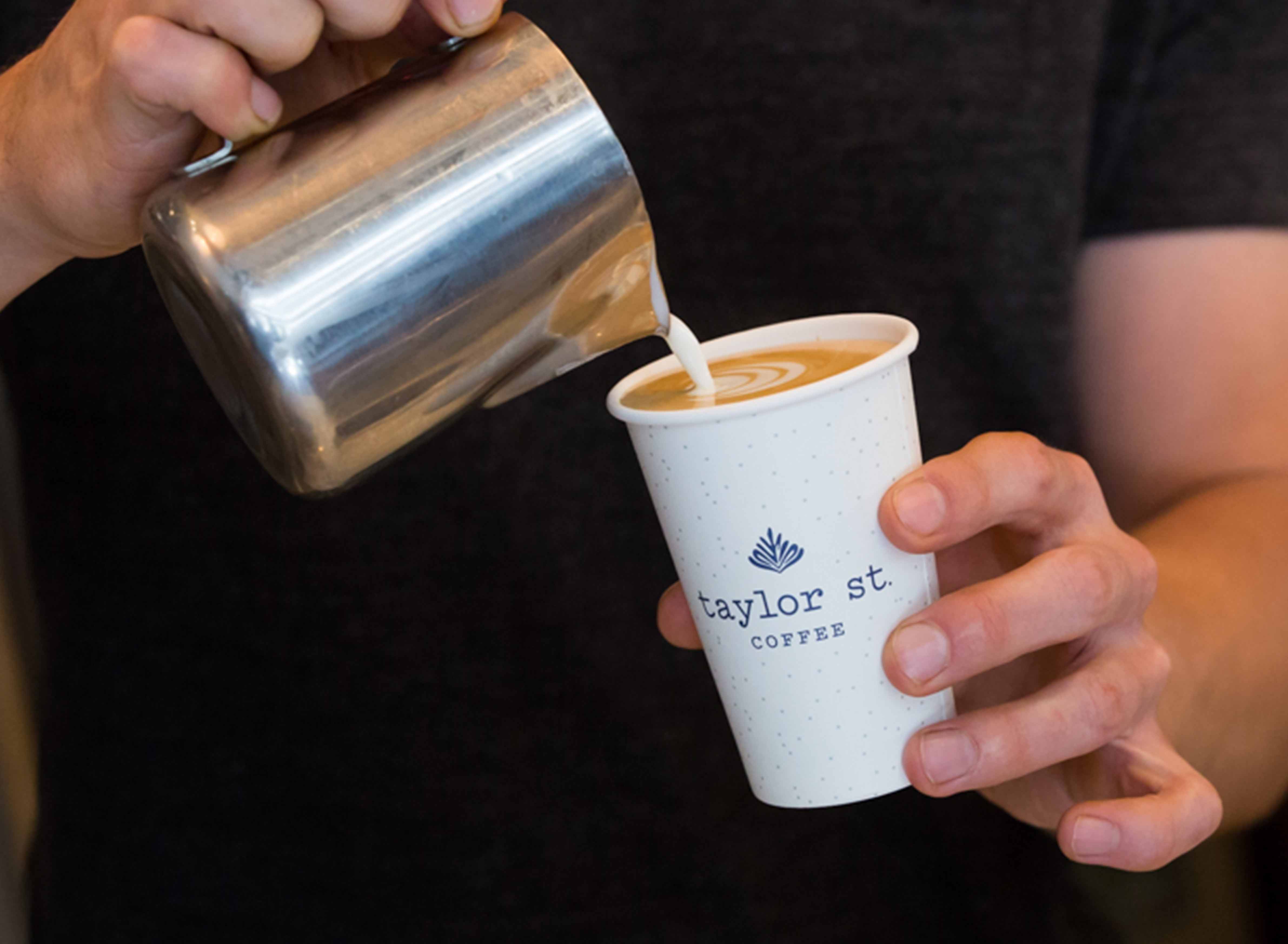 Image of Detpak's RecycleMe cups at Taylor Street Baristas