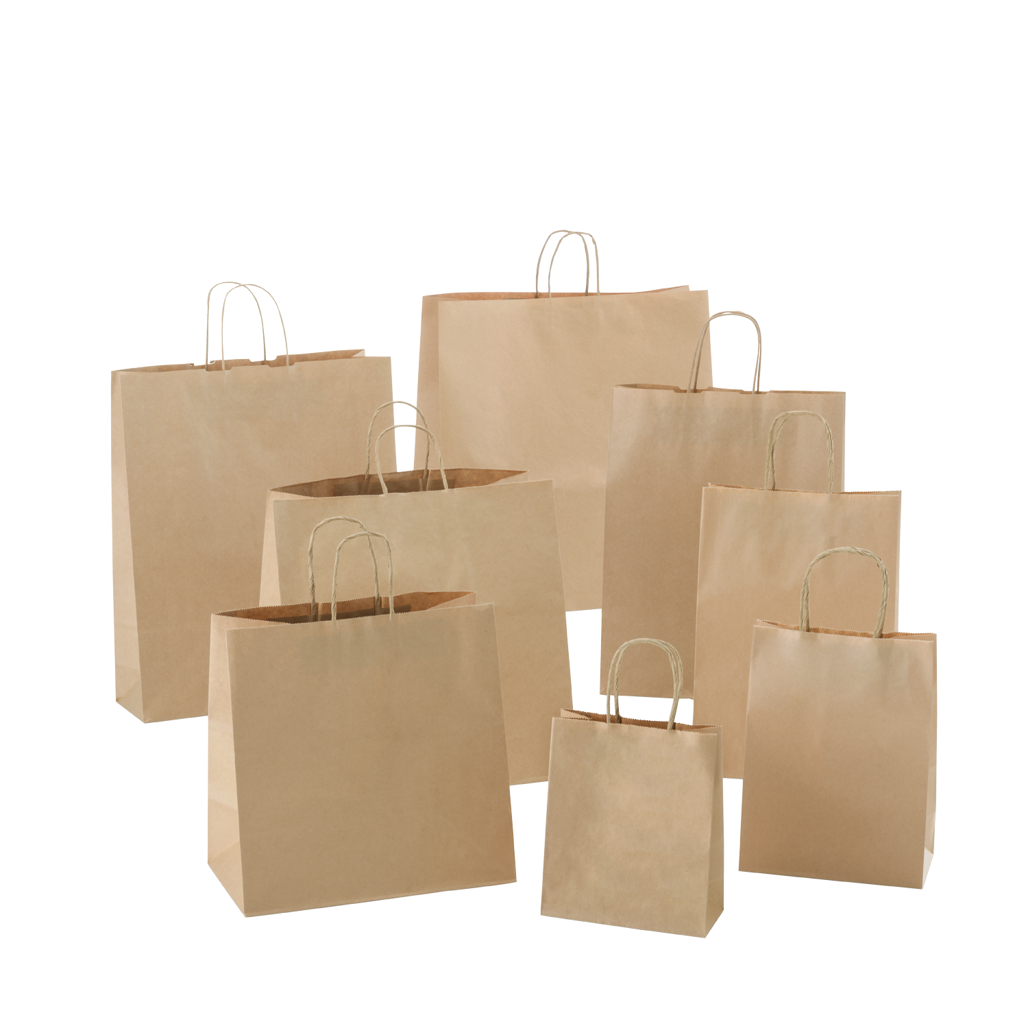 Group shot of paper carry bags available from Detpak