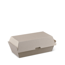 Detpak Endura Regular hinged Snack Box with brown fluted board