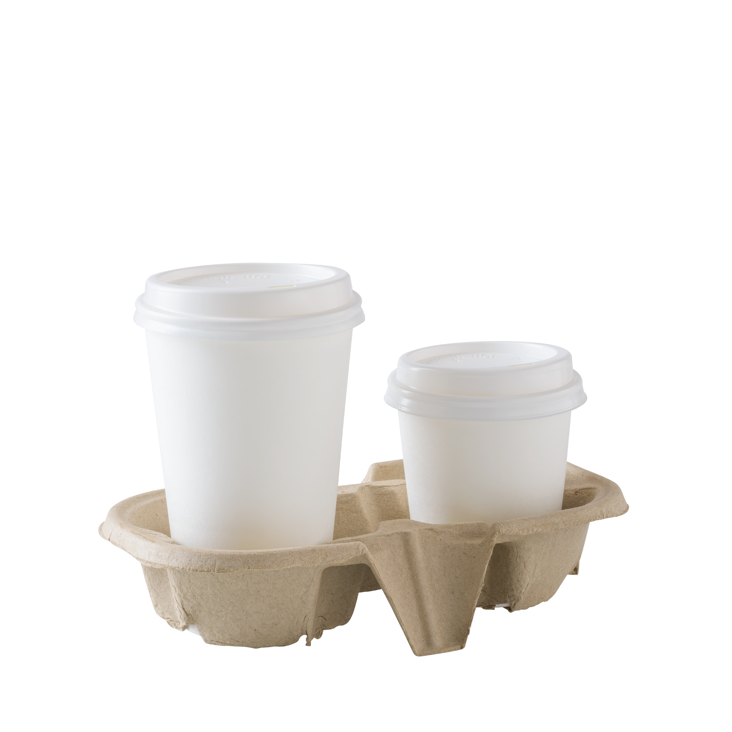 32oz Latte Super Sturdy Biodegradable 4 Cup Drink Carrier 25pk Tea or Soda Cups Compostable Cardboard Coffee and Beverage Caddy for Hot and Cold Drinks Disposable Pulp Fiber Trays to Handle Large 